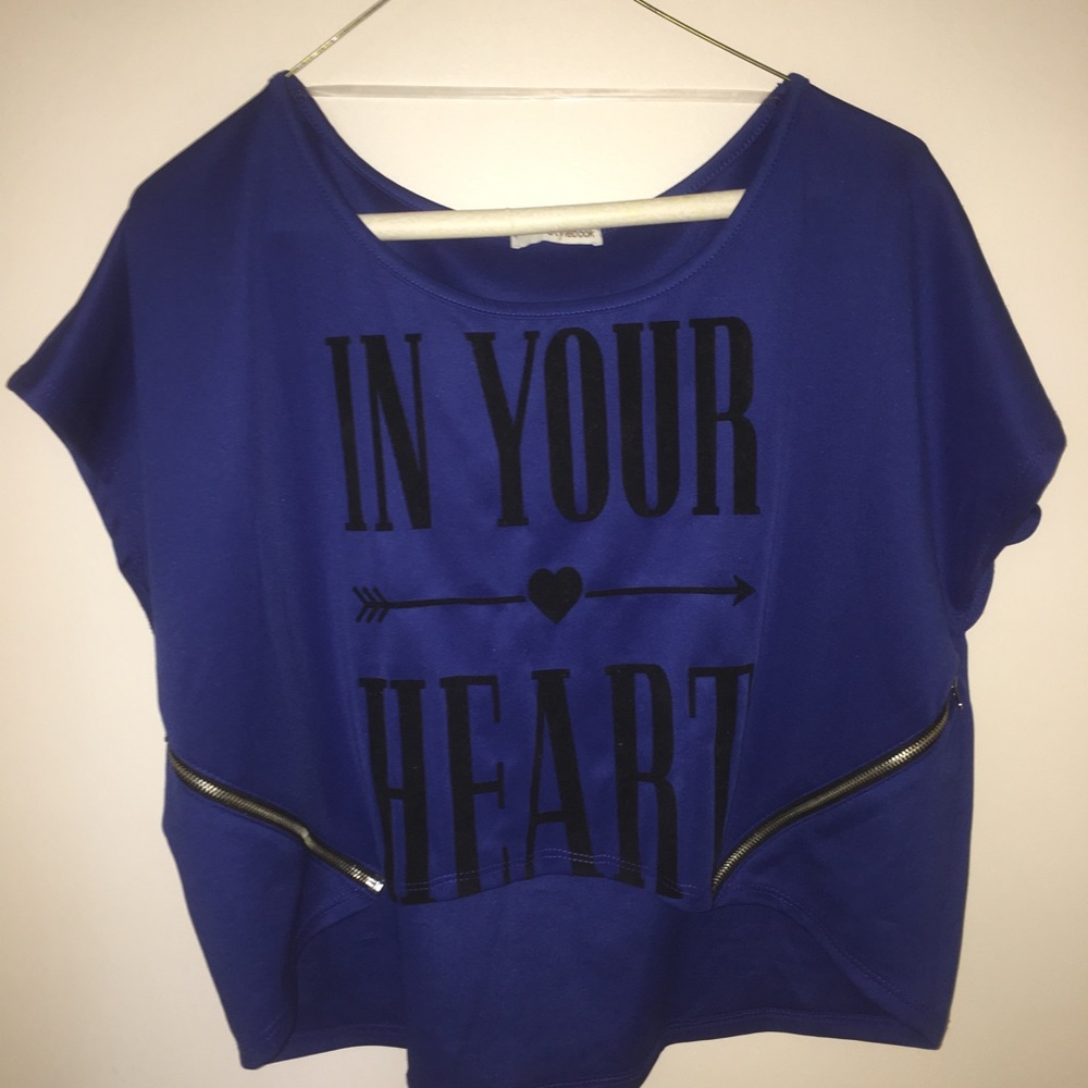 Blue and black Chico shirt with zippers